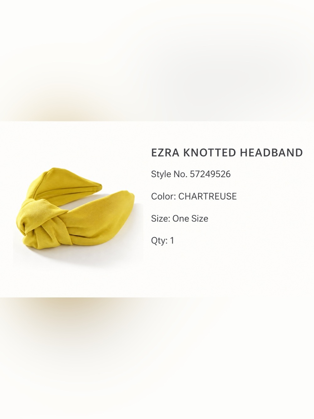 Ezra Knotted Headband - Chartreuse Yellow